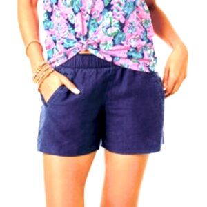 NWT Lilly Pulitzer Lilo Linen Shorts True Navy X True Navy
